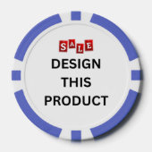 VERKOOP! Poker Chips - Blauw - Aangepast (Voorkant)
