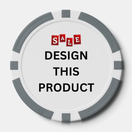 VERKOOP! Poker Chips - Grijs - Aangepast (Voorkant)