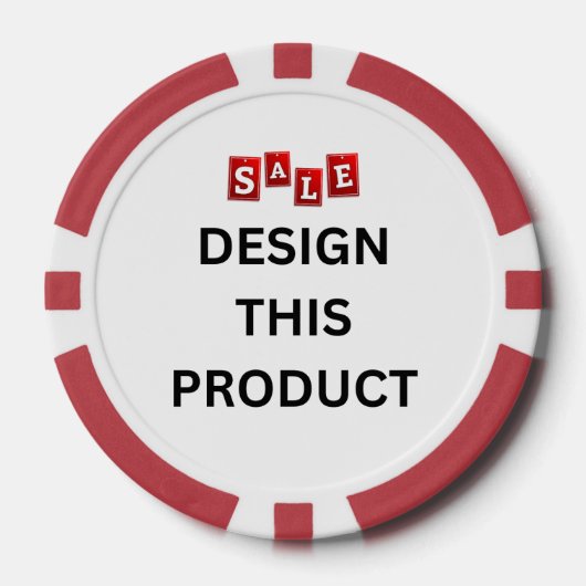 VERKOOP! Poker Chips - Rood - Aangepast (Voorkant)