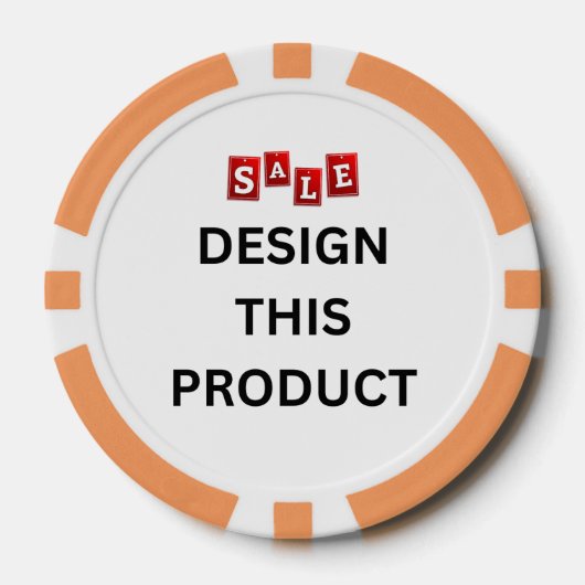 VERKOOP! Poker Chips - Sinaasappel- Custom (Voorkant)