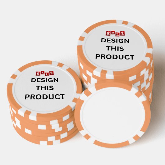 VERKOOP! Poker Chips - Sinaasappel- Custom (Opstapeling)