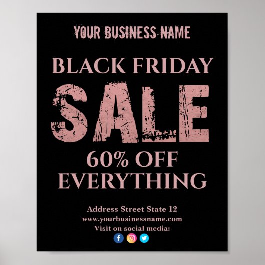 Verkoop Roos goud Typografie Poster (Voorkant)