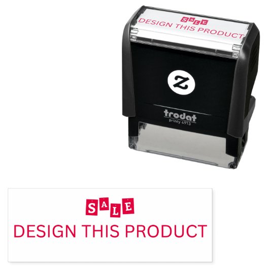 VERKOOP! Rubber Stamp Black Self Inking - Rode ink Zelfinktende Stempel (In situ)