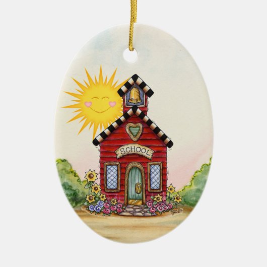 VERKOOP! School House - SRF Keramisch Ornament (Voorkant)