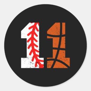 Verkoop Sketll Nummer 11 Jersey Grappig 11e Verjaa Ronde Sticker
