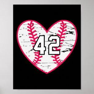 Verkoop Softll Hart Nummer #42 Sportspeler Fan Jer Poster