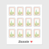 verkoop stickers met een groene kerstboom (Vel)