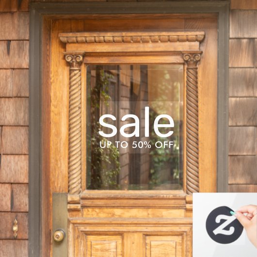 Verkoop tot 50% transparante aangepaste tekst wit raamsticker (Huis Deur)