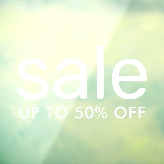 Verkoop tot 50% transparante aangepaste tekst wit raamsticker (Vel 3)