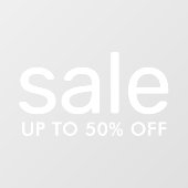 Verkoop tot 50% transparante aangepaste tekst wit raamsticker (Vel)