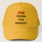 VERKOOP! Trucker Hat - Geel - Aanpassen Trucker Pet (Voorkant)