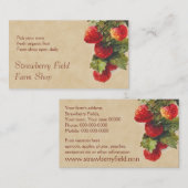 Verkoop van aardbeivruchten visitekaartje (Voorkant / Achterkant)