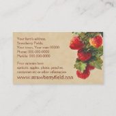 Verkoop van aardbeivruchten visitekaartje (Achterkant)