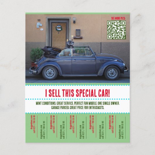 Verkoop van auto's met afscheurtjes flyer (Voorkant)