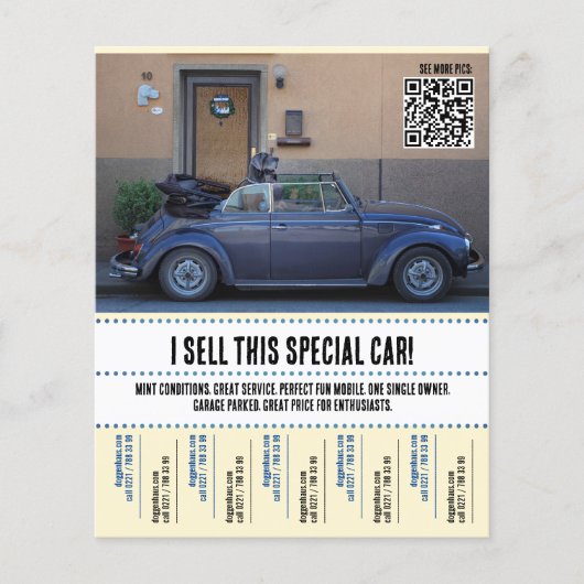 Verkoop van auto's met afscheurtjes flyer (Voorkant)