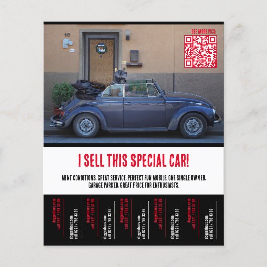 Verkoop van auto's met afscheurtjes flyer (Voorkant)