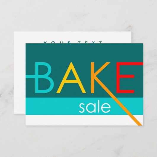 verkoop van bakken (typografisch) kaart (Voorkant / Achterkant)