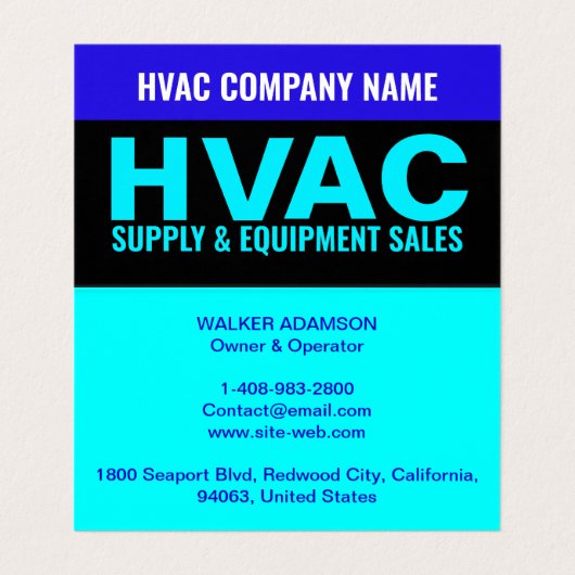 Verkoop van benodigdheden en apparatuur - HVAC Visitekaartje (Binnenkant ongevouwen)