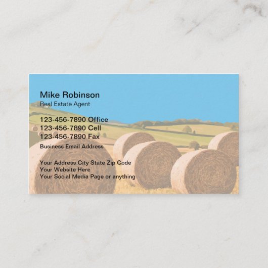 Verkoop van boerderij en onroerend goed visitekaartje (Achterkant)