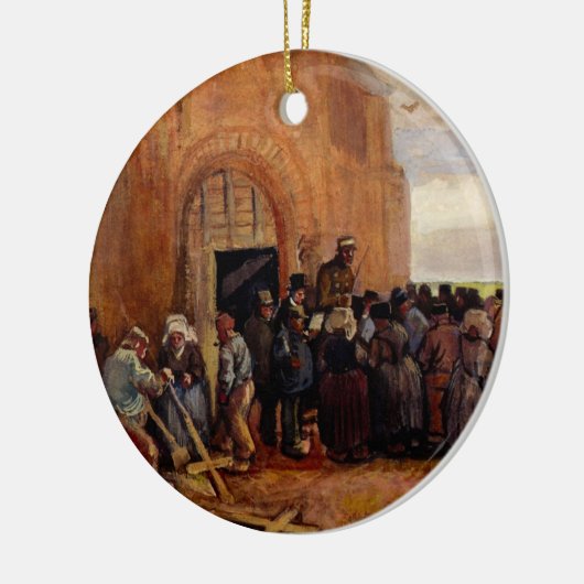 Verkoop van bouwschroot door Vincent van Gogh Keramisch Ornament (Links)