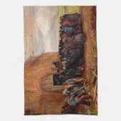 Verkoop van bouwschroot door Vincent van Gogh Theedoek (Verticaal)