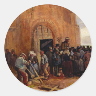 Verkoop van bouwsloop door Vincent van Gogh Ronde Sticker