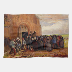 Verkoop van bouwsloop door Vincent van Gogh Theedoek