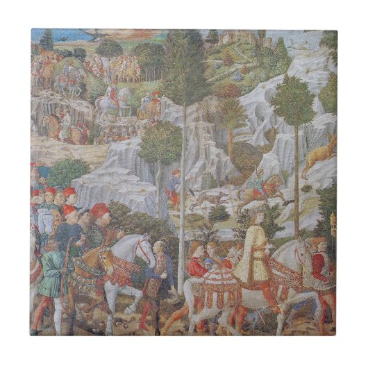 Verkoop van de Magi door Gozzoli ongeveer 1459 Til Tegeltje (Voorkant)