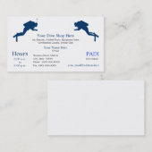 Verkoop van duikuitrusting, verhuur visitekaartje (Voorkant / Achterkant)