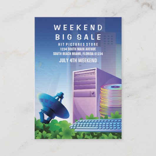 Verkoop van flyer-hype-technologie Verticaal Visitekaartje (Voorkant)