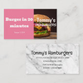 Verkoop van Hamburger Delivery Discount Visitekaartje (Voorkant / Achterkant)