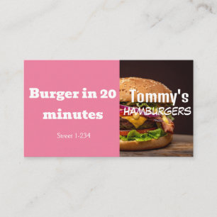 Verkoop van Hamburger Delivery Discount Visitekaartje