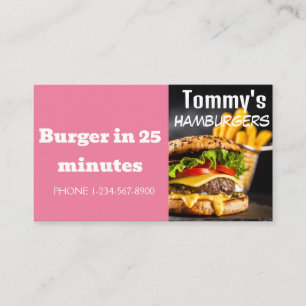 Verkoop van Hamburger Delivery Discount Visitekaartje