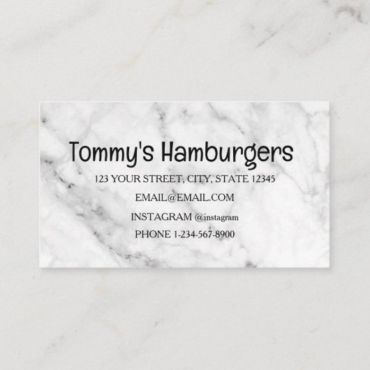 Verkoop van Hamburger Delivery Discount Visitekaartje (Achterkant)