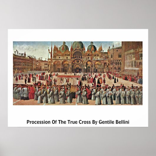 Verkoop van het ware kruis door Gentile Bellini Poster (Voorkant)