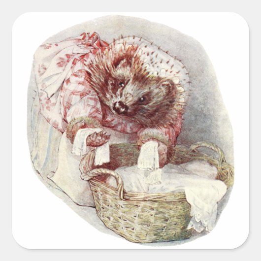  verkoop van mevrouw Tiggy Winkle Laundry Day Vierkante Sticker (Voorkant)