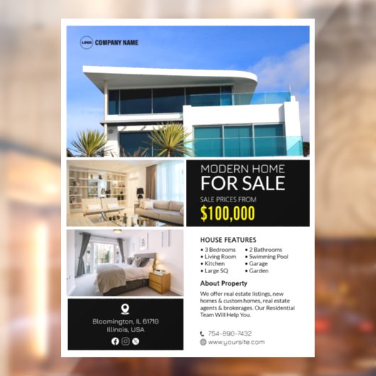 Verkoop van onroerend goed Aangepast Raamsticker (Vel 2)