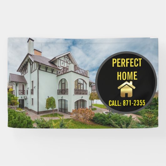 Verkoop van onroerend goed Perfect Home Spandoek (Horizontaal)