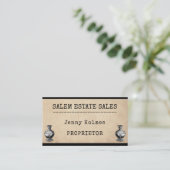 Verkoop van onroerend goed Zakelijk Antiek Vaas Visitekaartje (Staand voorkant)