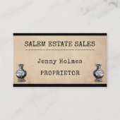 Verkoop van onroerend goed Zakelijk Antiek Vaas Visitekaartje (Voorkant)