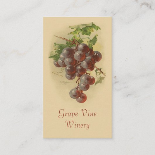 Verkoop van rode druiven visitekaartje (Voorkant)