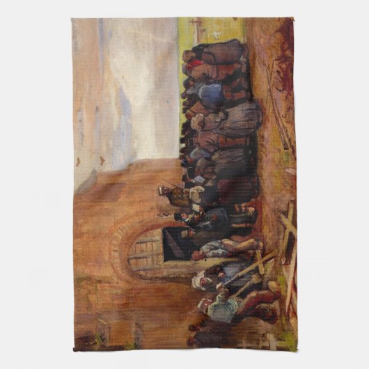 Verkoop van sloopafval door Vincent van Gogh Theedoek (Verticaal)