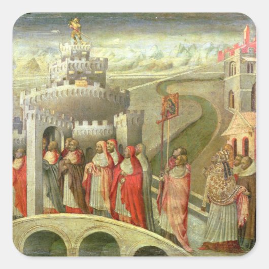 Verkoop van St. Gregory aan het Castel St. Angelo Vierkante Sticker (Voorkant)
