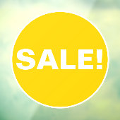 Verkoop Venster Sign voor Bedrijven - Gele Cirkel Raamsticker (Vel 3)