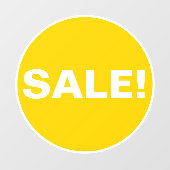 Verkoop Venster Sign voor Bedrijven - Gele Cirkel Raamsticker (Vel)