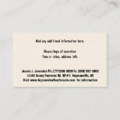 Verkoop via de verzendservice of PayPal Visitekaartje (Achterkant)