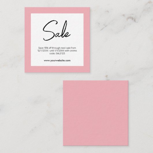 Verkoop Visitekaartje Informatiekaartje (Voorkant / Achterkant)