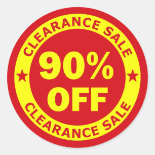 Verkoop voor goedkeuring 90 % korting ronde sticker