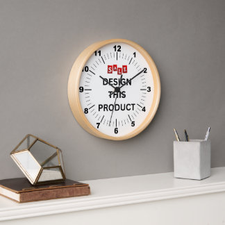 VERKOOP! Wandklok, 10 "Rond Natuurlijke Hout Lijst