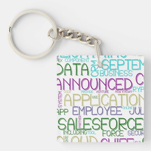 Verkoop Word Cloud Acrylic Sleutelhanger (voorkant)